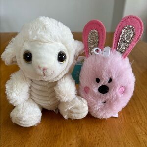 Lamb and Bunny Egg Plush Lot Set Easter